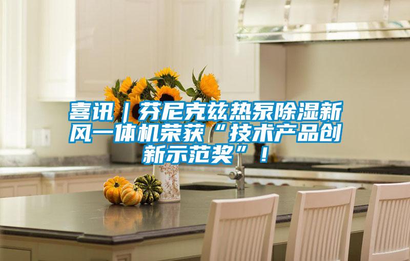 喜訊｜芬尼克茲熱泵除濕新風一體機榮獲“技術產品創新示范獎”！